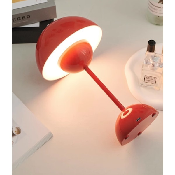 Nordisk blomknopp bordslampa dekorativ atmosfärslampa blomknopp lampa nattlampa svamplampa nattlampa - röd red