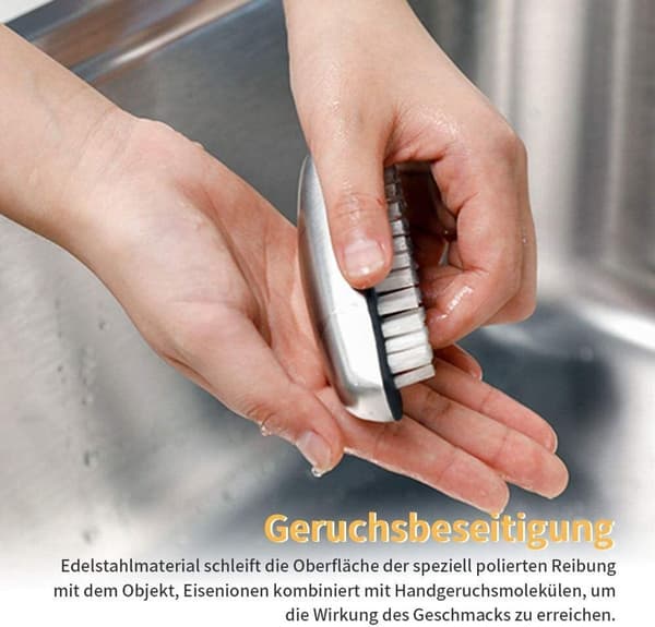 2-pakks håndbørste i rustfritt stål, neglbørste for luktfjerning