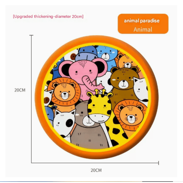 Lasten pehmeä frisbee muovilelu aloittelijoille turvallinen käsinheitto ulkoiluurheilu vanhempi-lapsi vuorovaikutus Animal Park