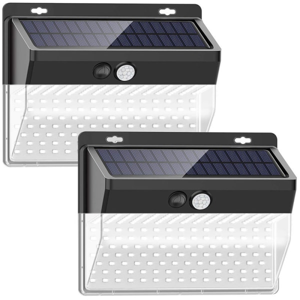 (206 lampor 1 förpackning) led solenergi vägglampa människokroppens infraröd ljussensor, för inomhus och utomhus