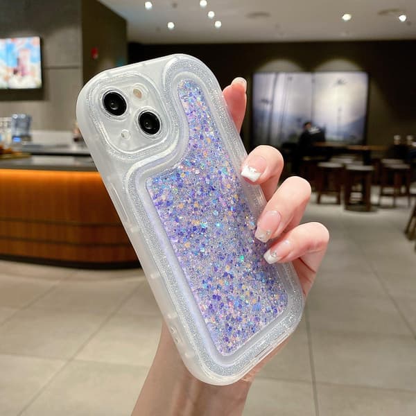 Lysande Glitter Epoxy Telefonskal För iPhone 12