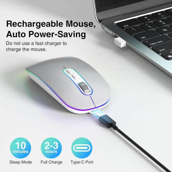 Lysande trådlös mus silver USB+ Bluetooth version silver