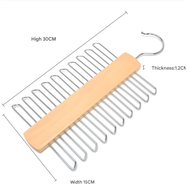 Massiv trä galge slipshållare galge slipshängare silkescarf liten artikelhängare bälteshängare multifunktionell silkescarfförvaring