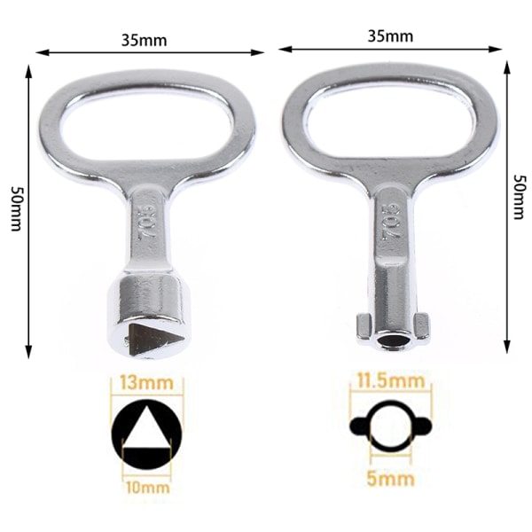 2 stk panelnøkkel Universal Triangle/Socket Elektrisk skap