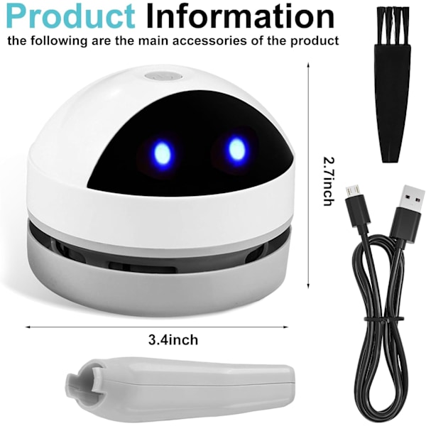 ®RisingFF Pöytäimuri Mini: kannettava, johdoton, USB:llä ladattava, mini pöytäimuri vahvalla imuteholla