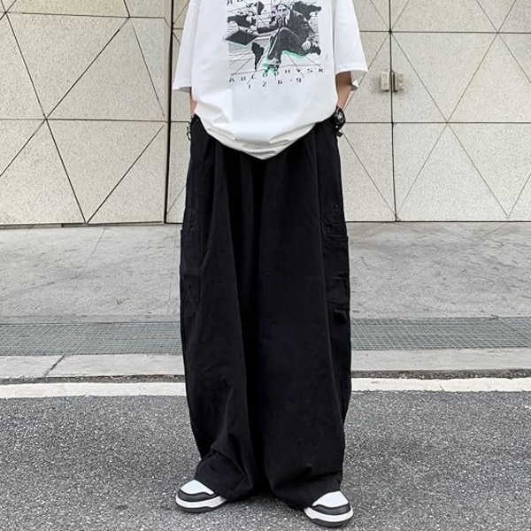 Mustat cargo-housut Gothic Harajuku housut /S black S
