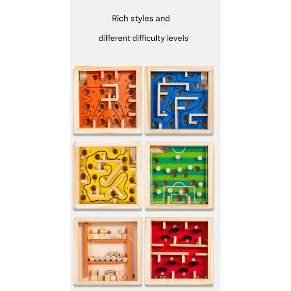 Træ labyrint brætspil Montessori legetøj marmor labyrint voksne børn og teenagere intelligens kugle kugle balance koncentrationsspil pædagogiske legetøj off white