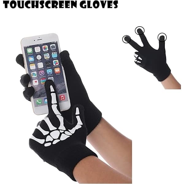 Touchscreen Handsker med Varme til Halloween Cosplay Fest og Daglig Brug - 2 Par