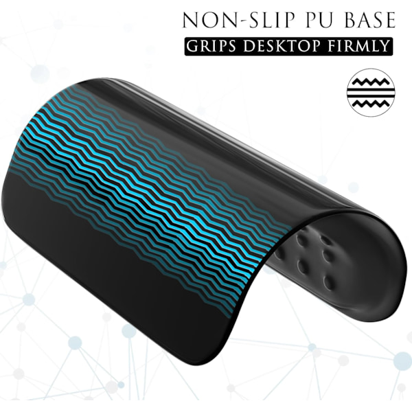 Ergonomisk musmatta med handledsstöd i minnesskum, bekväm datormusmatta för bärbar dator, smärtlindrande handledsstöd Black Dot