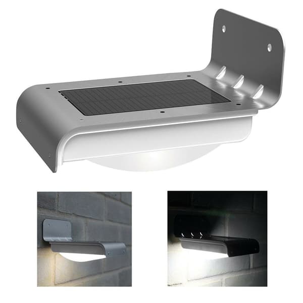 Solcellsdriven vägglampa med 16 LED-lampor, rörelsesensor, utomhusbelysning
