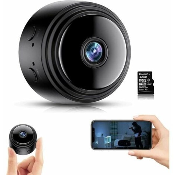 Spionkamera, Full HD 1080P skjult sikkerhedskamera med Night Vision Motion Detection, WiFi-kamera velegnet til hjemmet, Indo