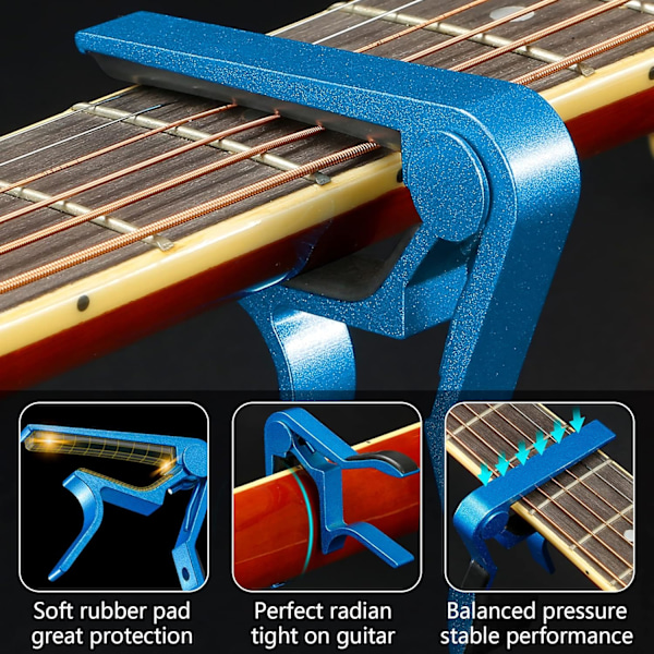 Gitarr Capo Snabbt Byte Capo för 6-strängad Akustisk Gitarr Elgitarr Klassisk Gitarr Ukulele Capo (Blå) Blue