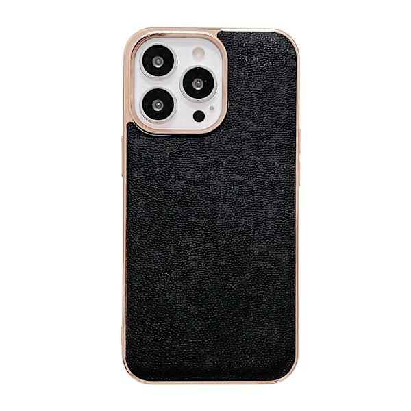 Läder Elektroplätering Telefonfodral För iPhone 14 Pro