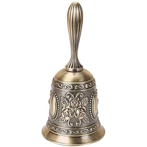 Gyllene Äpple Retro Ringklocka Antik Handklocka Brons Middagsklocka Restaurang Serviceklocka Mässing Pingla Bröllop Klassrum Kyrkklocka