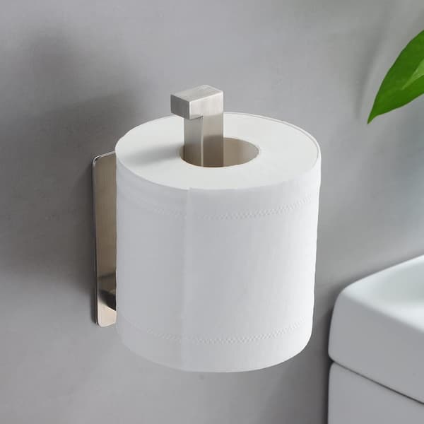 Klæbende toiletrulleholder til badeværelset, toiletrulleholder i børstet rustfrit stål uden boring