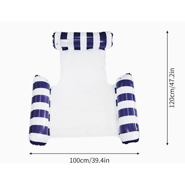 Uppblåsbar PVC luftkudde swimmingpool, swimmingpoolleksaker vattenhängmatta 4 i 1 vattenleksaker pooltillbehör, lämplig för flera scener Three Stripes Dark Blue