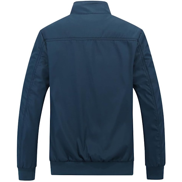 Herre Sommer Bomber Jakker Casual Letvægts Vindjakke Sports Jakke Cargo Yderbeklædning 4XL Blue