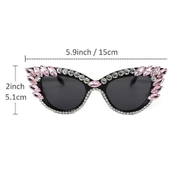 Solbriller - Cateye Retro - UV400 Beskyttelse - Rhinestones - Kvinner