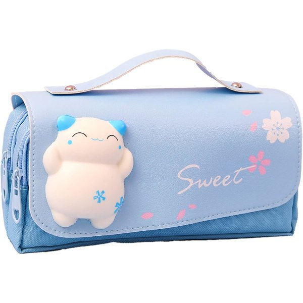 Söt Kawaii Squishy Cat Case Pouch Skolartiklar Pennfodral
