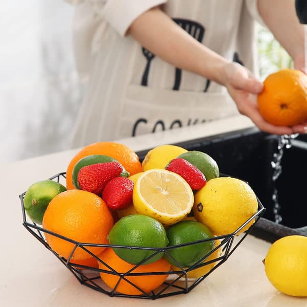 Fruktkorg, fruktskål, trådfruktkorg för kök, fruktskål för köksbänk, frukt, grönsaker, bröd short