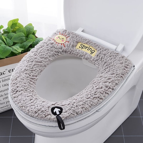 4-delad Universal toalettsits med hängring Lammull - grå gray