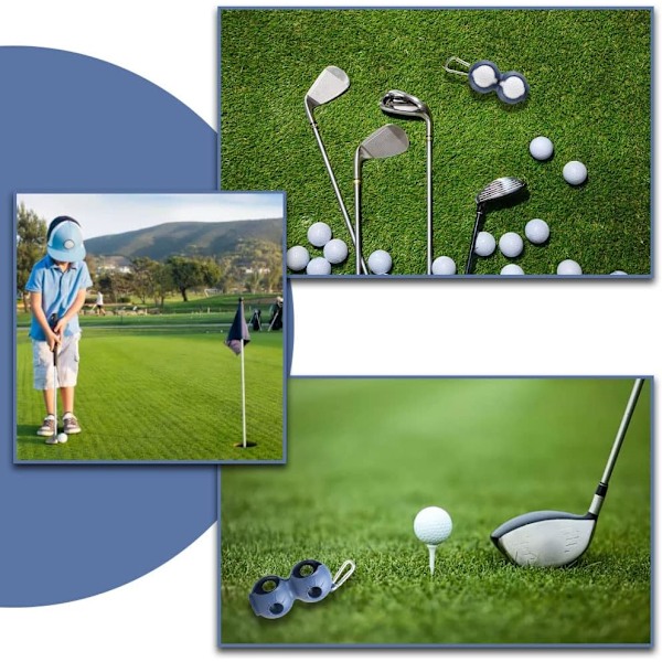 Golfboldholder med Krog, Blød Silikone Golfbold Cover Hold, Boldbærer Beskyttende Ærme, 2 Golfbolde Pose Taske til Mænd Kvinder