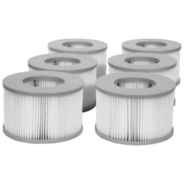 ®RisingFF Paket med 6 Filterpatroner för MSPA Uppblåsbara Spa - Vit