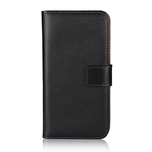 iPhone 13 - Ægte Læder Wallet Case - Vælg Farve! Sort black