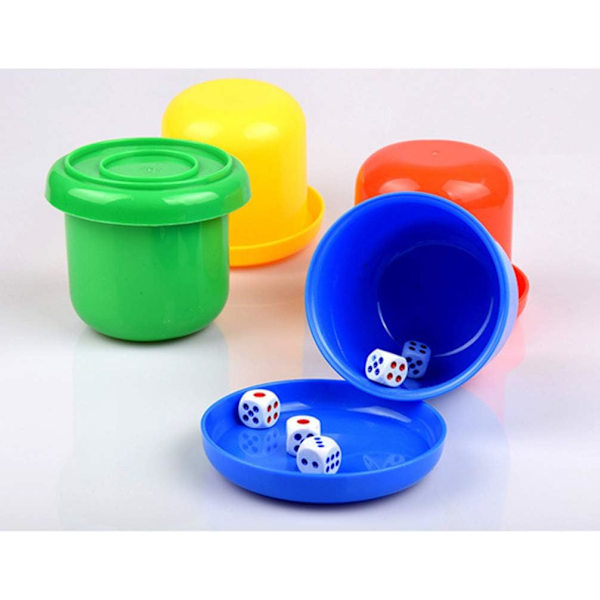 2 stk/sett terninger, underholdningsspillsett, plastterninger, fargerikt shaker terningkoppsett for barfest