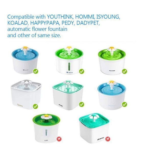 ®RisingFF Vannfontenefilter 6 stk - Aktivert kull - Resin - Kvalitetsbomull