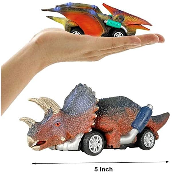 Dinosaurbiler med Trekk-Tilbake-Funksjon (3 stk) - Pakke B -