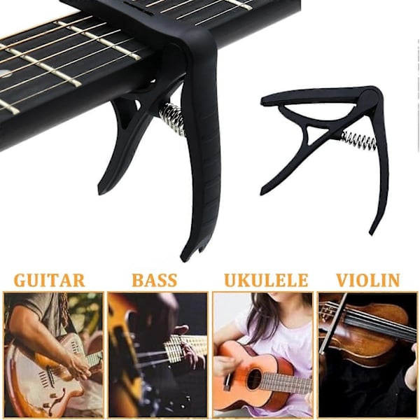 Justerbar Flyttbar Klassisk Gitarr med Mjuk Silikonkudde Glidande 6 Strängar