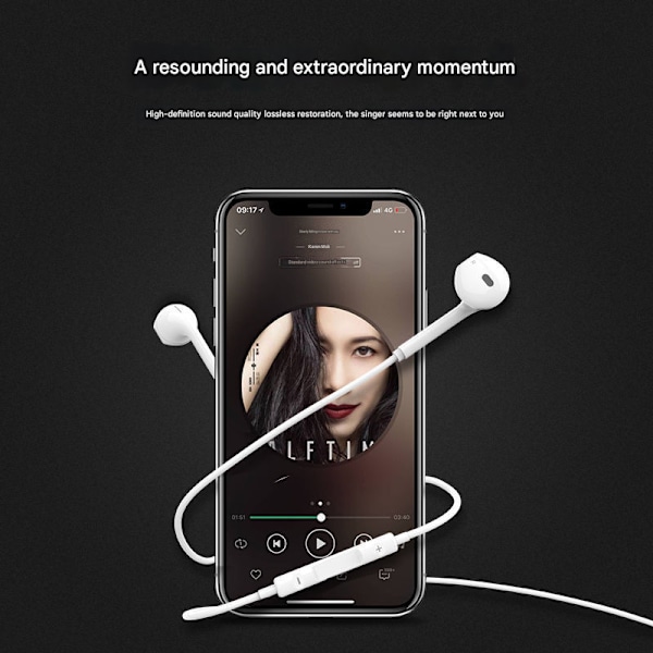 EarPods med Lightning-stik, fuldt kompatible med Apple iOS kablet kontrol, opkald, karaoke, støjreduktion Lightning connector