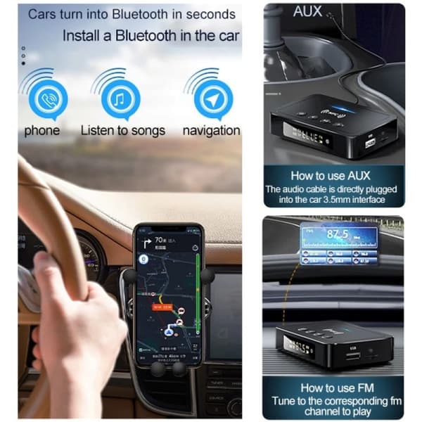 Trådløs Bluetooth 5.0 Mottaker Stereo Audio Høyttalere