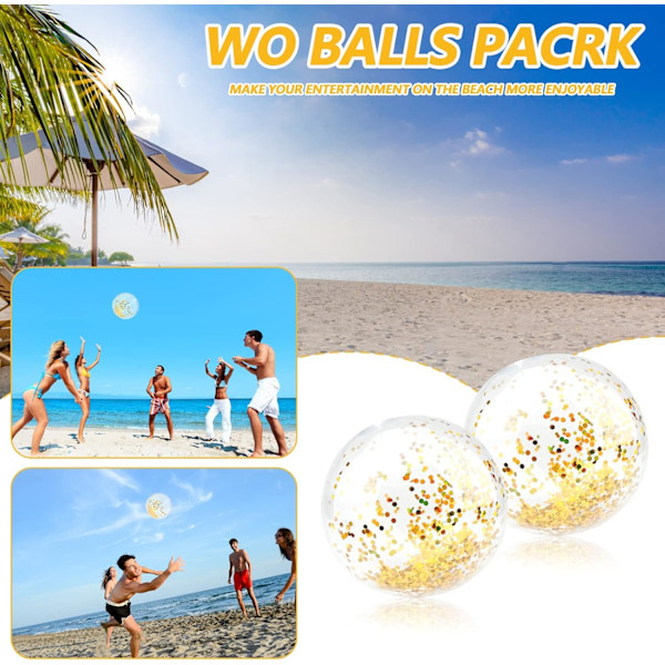 Stk. Oppustelig Strandbold Glitter Strandbolde Konfetti Strandbolde Bulk Paillet Strandbolde.