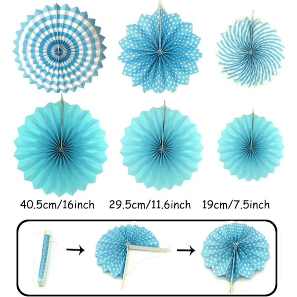 Festdekoration, 21 stykker papirvifter pom poms fan fødselsdag bryllup karneval bruser hjem festartikler dekoration