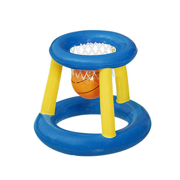 Uppblåsbar basketbollpoolleksak för barn, flytande vattensportspel (Nytt blått basketställ + 1 boll)