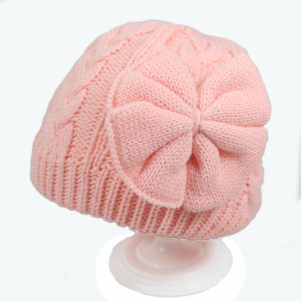 3 kpl talvilämmin lasten kierrejousi baby hattu söpö rusetti pinkki3-6v. white 3-6 years old