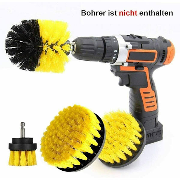 4 Børstetilbehør Poleringsbørster for Drillbørste Skrubbere