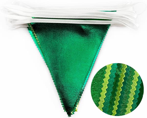 Gradient grønn festdekorasjon metallisk stoff gradient grønn trekant flagg banner flagg vimpel egnet for eksamensdag Gradient Green