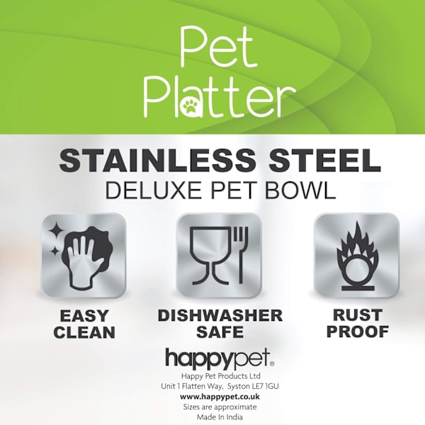 Pet Platter rustfrit stålskål til kæledyr, 11 cm