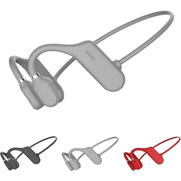 Luujohtokuulokkeet Bluetooth Open Ear Langattomat HiFi Stereo -kuulokkeet mikrofonilla urheiluun, kuntoiluun, pyöräilyyn, juoksuun, ajamiseen (harmaa) Grey