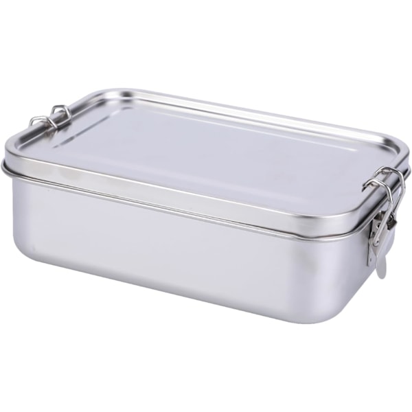 Matlåda i rostfritt stål, 1400ML Bento Box med låsklämma, läckagesäker bärbar matförvaringsbehållare för sallad och smörgås 1400ml