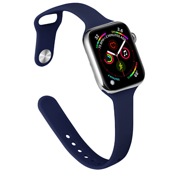 Passar Apple Watch 38/40/41, 42/44/45/49mm ultratunt modernt silikonarmband, slankt armband blue 38/40/41mm