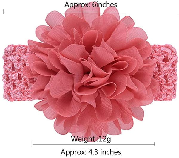 18 stk. Baby Pige Hårbånd Chiffon Blomster Blød Elastik