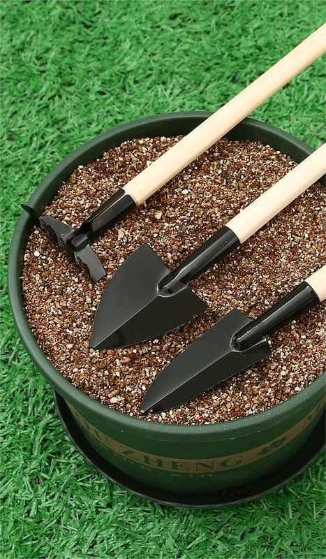 3-pack mini trädgårdsredskapssats - multifunktionell spade, kratta och spade