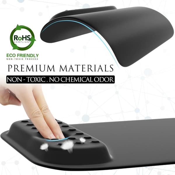 Ergonomisk musematte med håndleddstøtte i minneskum, komfortabel musematte for bærbar PC, smertelindrende håndleddstøtte Black Dot
