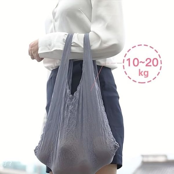 Magisk Stretch Bag Plissert Bag, Gjenbrukbare Matvareposer Vaskbar Bærbar Stor Kapasitet Handleposer Multifunksjonell Tote Bag Handleposer Pink