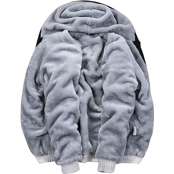 Mænds Trøje Termisk Sherpa Foret Jumper Jakker Vinter Træning Fleece Hoodie Fuld Lynlås Uld Varmt Tykke Frakker Yderbeklædning