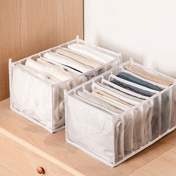 2 stk. 7-rums Jeans Opbevaringsboks Garderobe